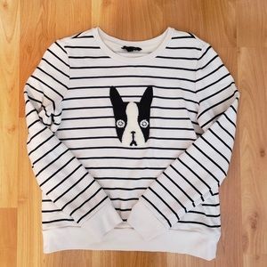 NWT- Banana Republic Boston Terrier Stripe sweater